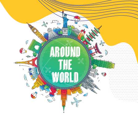 The theme for Saturday Night Social Dance is `Around the World`.
